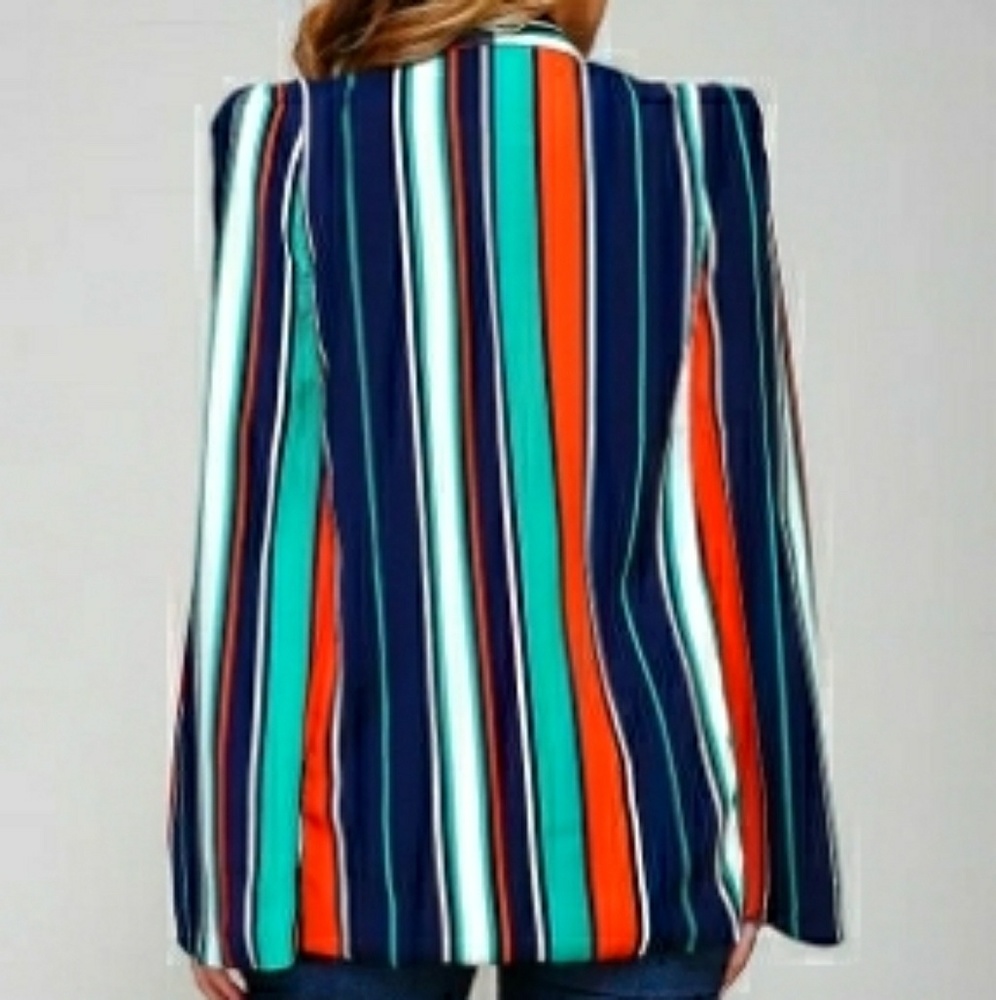 💎Green And Navy Cape Blazer - Picture 2 of 3